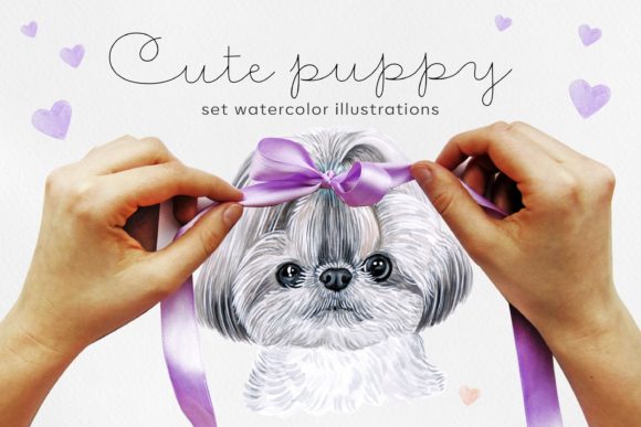 Cute Puppy Watercolor Set: Versatile Design Illustrations