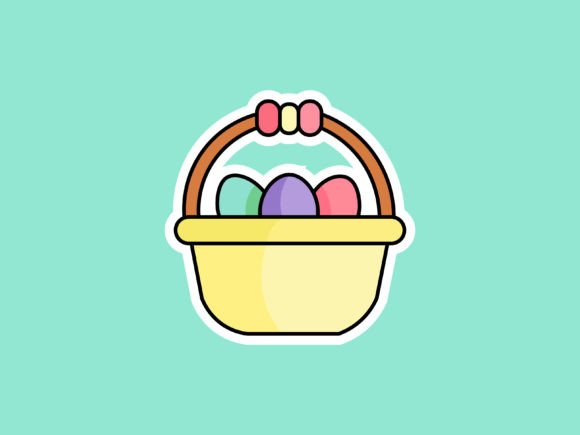 Easter Eggs Bucket Illustrations: Versatile Design Assets