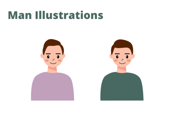 Man Face Character Illustrations: A Modern Design Asset
