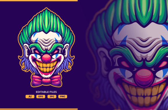 Unleashing the Joker Face Angry Clown Illustrations