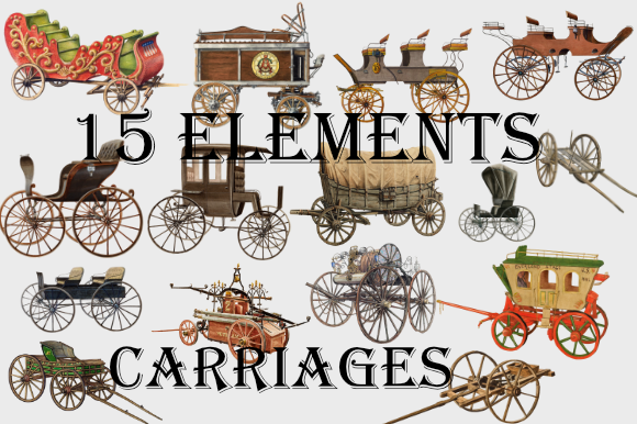 Vintage Carriages Illustrations: A Designer's Toolkit for Timeless Charm