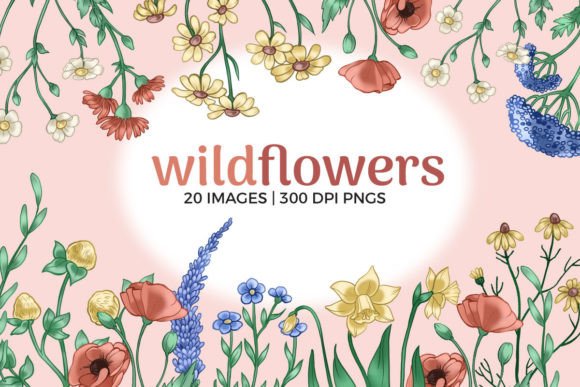 Wildflower Clipart Illustrations: 20 Designs for Your Projects